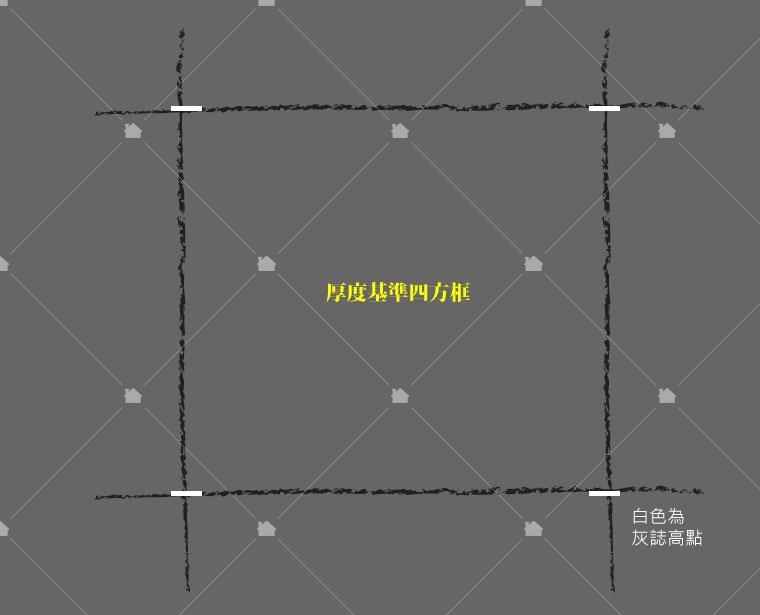 用平直尺根據灰誌做記號